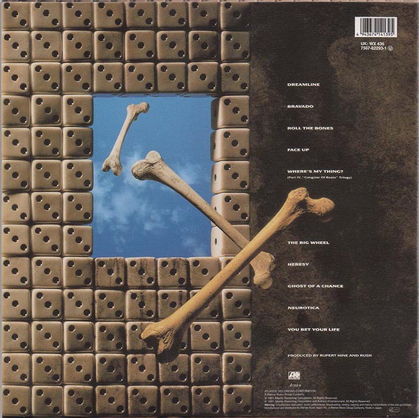 back cover, Rush - Roll The Bones
